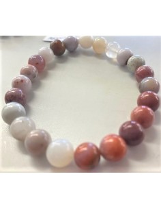 Pierre de lune rose 8mm bracelet