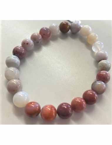 Pierre de lune rose 8mm bracelet