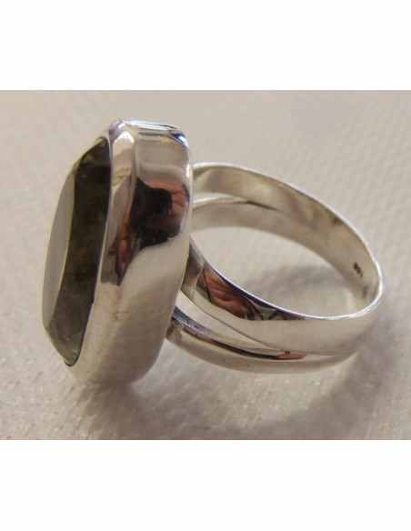 Praziolite gemme bague argent Praziolite gemme bague argent