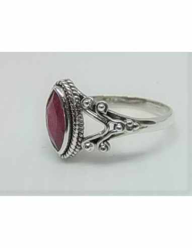 Bague rubis monte en argent