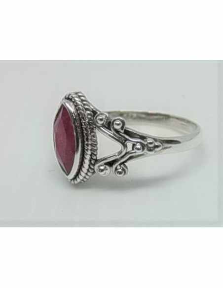 Bague rubis monte en argent