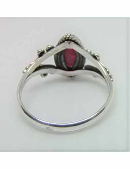 Bague rubis monte en argent