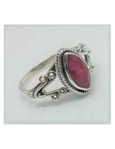 Bague rubis monte en argent