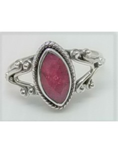 Bague rubis monte en argent