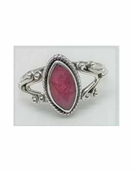 Bague rubis monte en argent