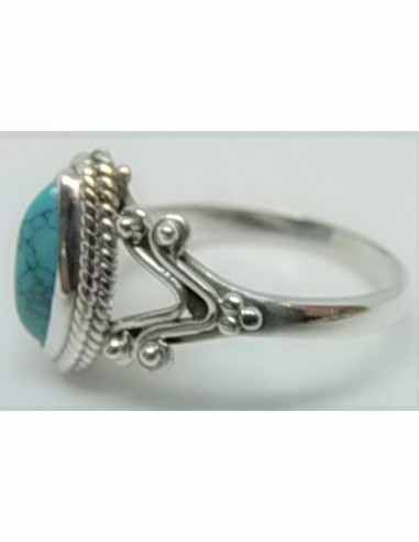 Bague turquoise montee en argent