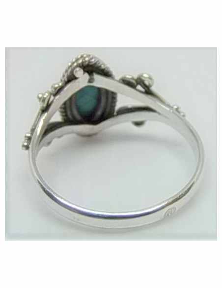 Bague turquoise montee en argent