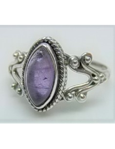 Bague amethyste montée en argent