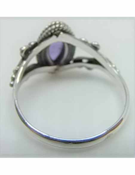 Bague amethyste montée en argent