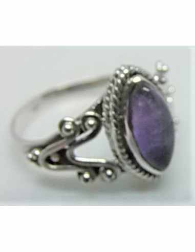 Bague amethyste montée en argent
