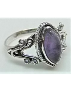 Bague amethyste montée en argent 2