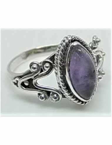 Bague amethyste montée en argent