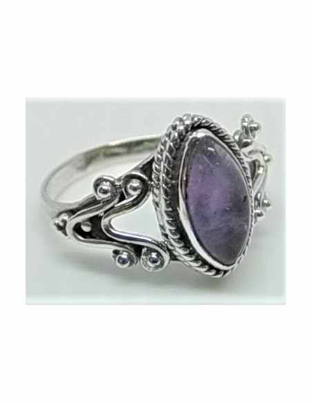 Bague amethyste montée en argent