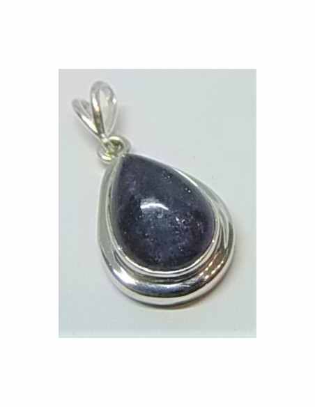 Iolite pendentif montée en argent