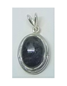 Iolite montée en argent pendentif