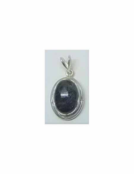 Iolite montée en argent pendentif