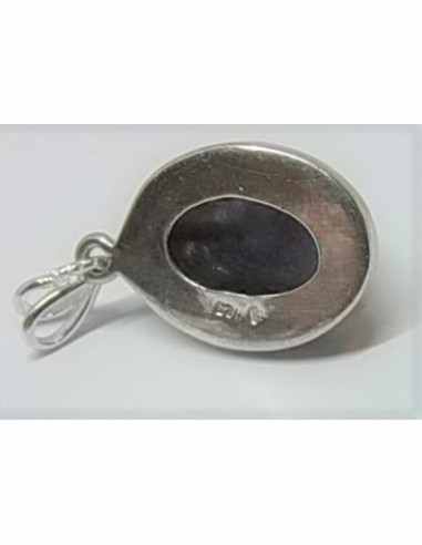 Iolite montée en argent pendentif