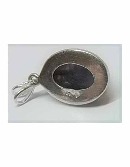Iolite montée en argent pendentif