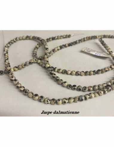 Jaspe dalmatienne 4mm creation bijoux