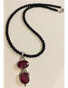 Rubis et tourmaline noire Collier