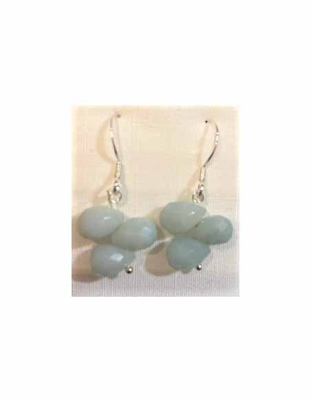Boucles amazonite argent