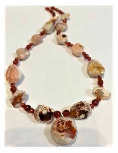 Grand Collier en Opale de feu