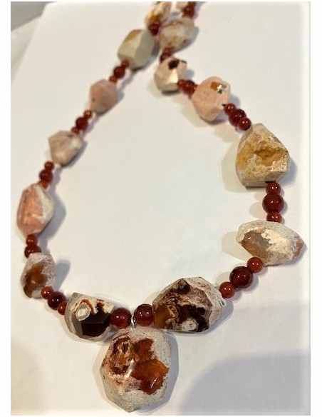 Grand Collier en Opale de feu