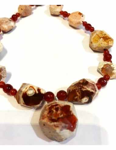 Grand Collier en Opale de feu