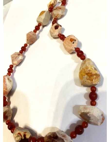 Grand Collier en Opale de feu