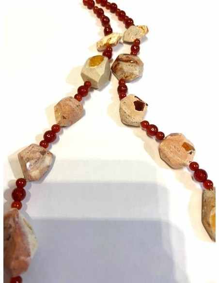 Grand Collier en Opale de feu