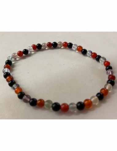 Bracelet sardoine, onyx et fluorite 4mm