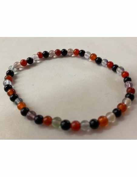Bracelet sardoine, onyx et fluorite 4mm