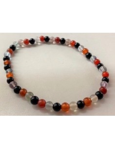 Bracelet sardoine, onyx et fluorite 4mm