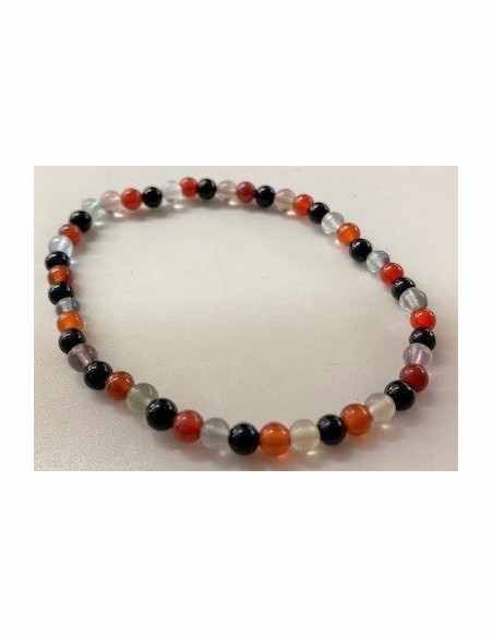Bracelet sardoine, onyx et fluorite 4mm