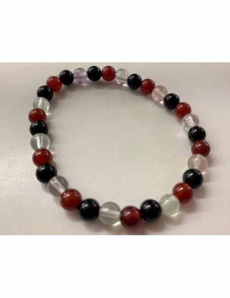 Bracelet sardoine, onyx et fluorite 6mm
