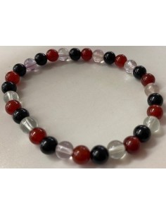 Bracelet sardoine, onyx et fluorite 6mm 2