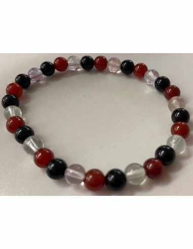 Bracelet sardoine, onyx et fluorite 6mm