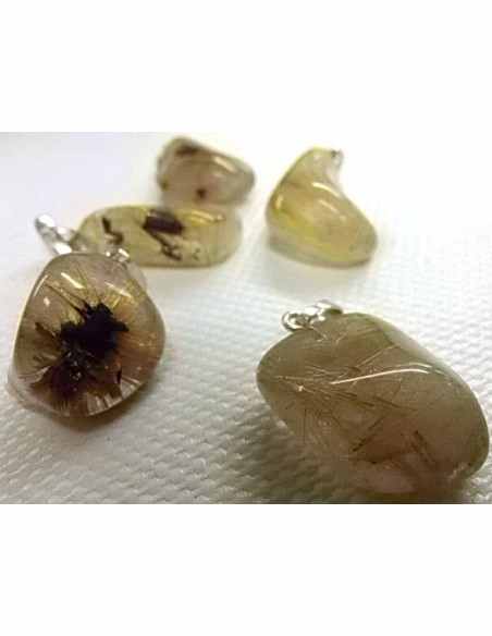 Quartz rutiles de titane en pendentif