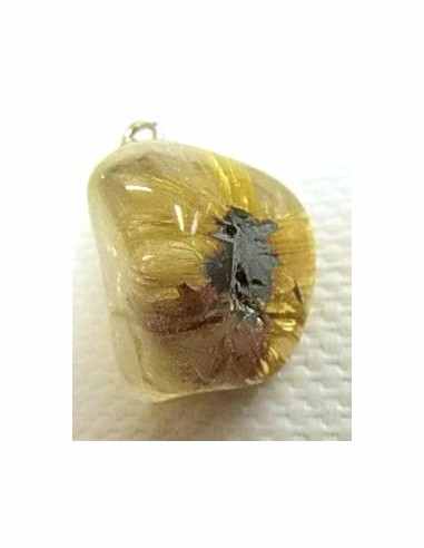 Quartz rutiles de titane en pendentif