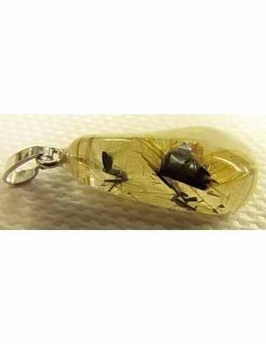 Quartz rutiles de titane en pendentif
