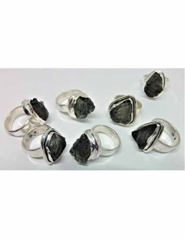 Grandes bagues moldavites argent