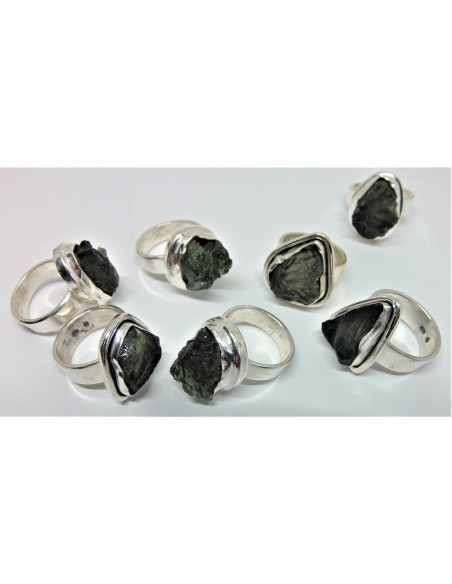 Grandes bagues moldavites argent