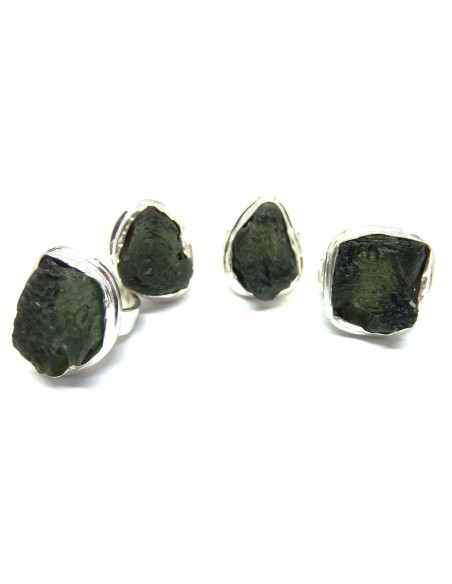 Grandes bagues moldavites argent