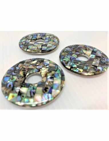 Collier Nacre opalisee carrees et rondes