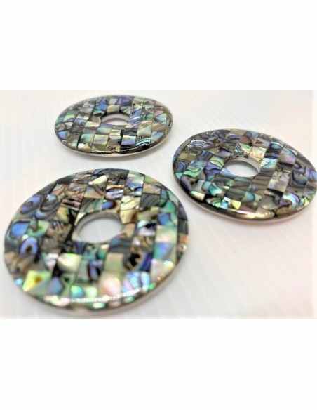 Collier Nacre opalisee carrees et rondes