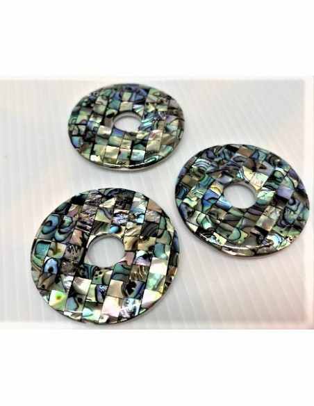 Collier Nacre opalisee carrees et rondes