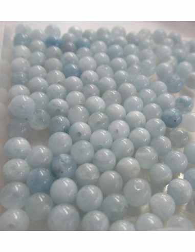 Aigue marine 4mm création bijoux