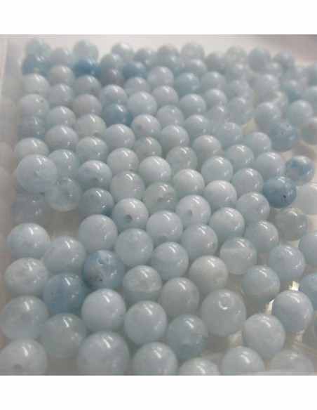 Aigue marine 4mm création bijoux