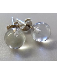 Cristal de roche, quartz boucles 8mm