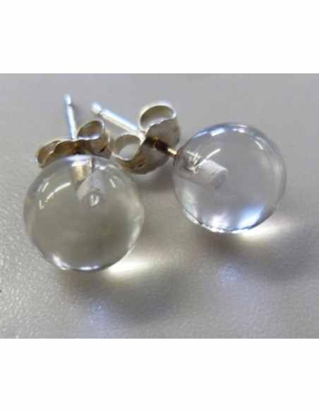 Cristal de roche, quartz boucles 8mm